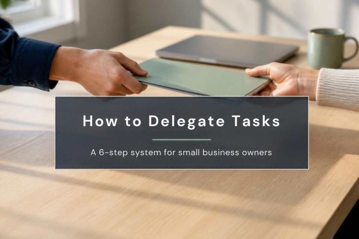 How to delegate tasks: a project folder being handed across a desk