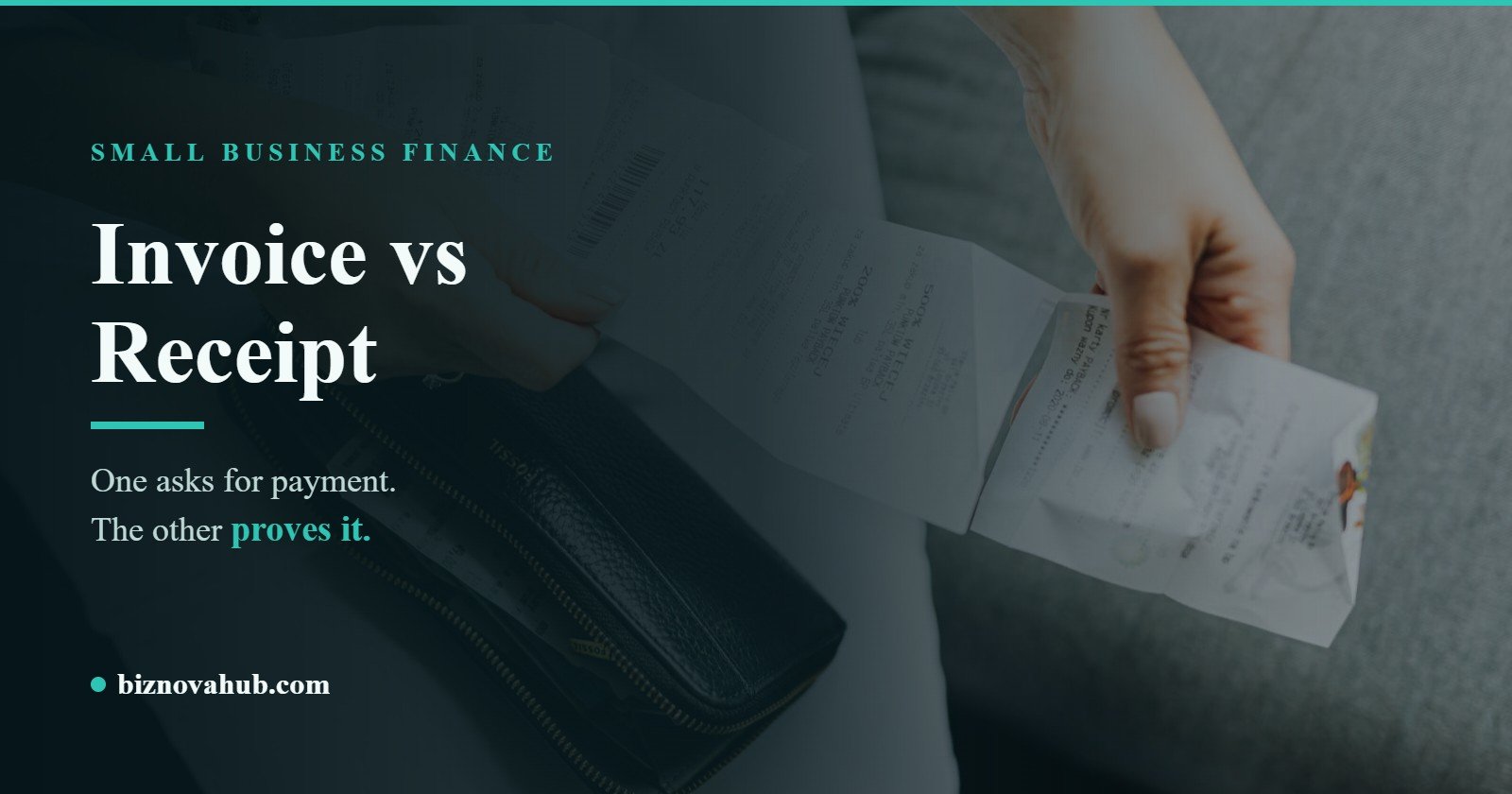 Invoice vs receipt comparison, one asks for payment the other proves it