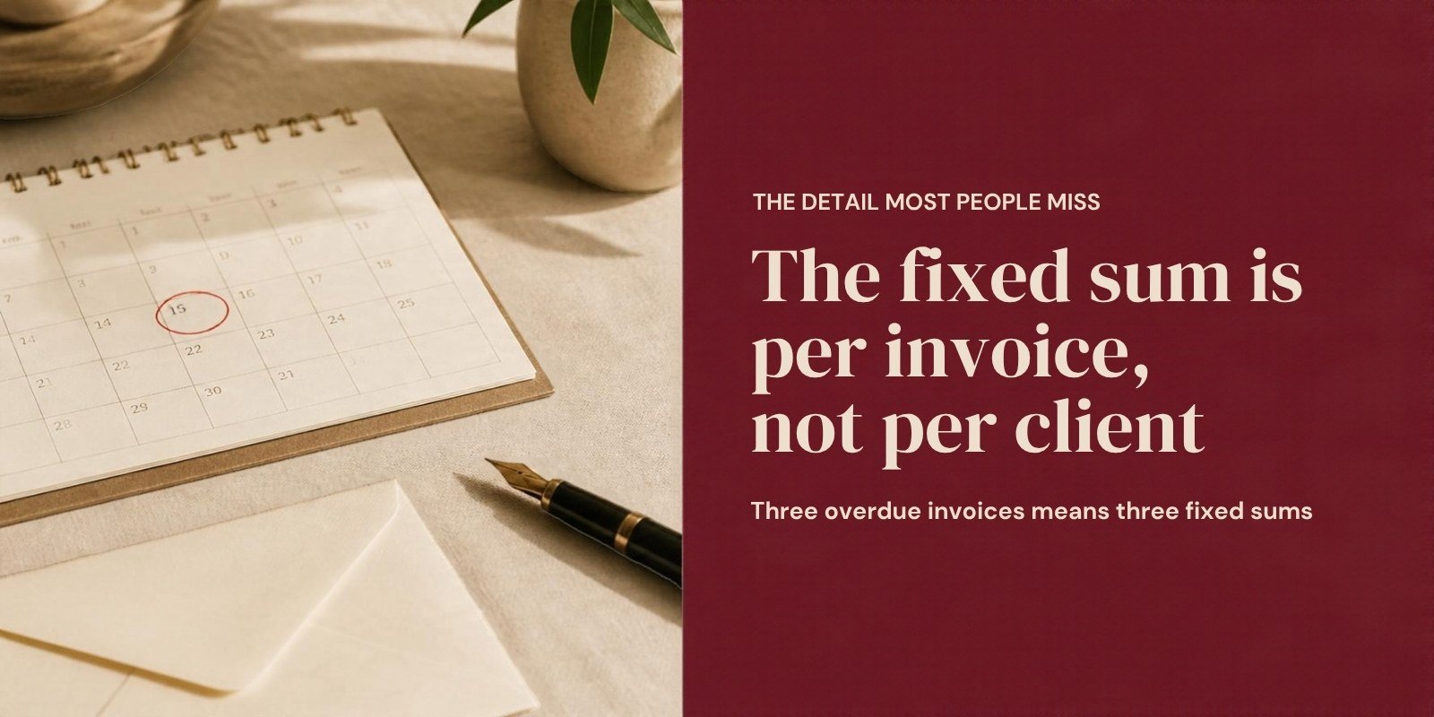The fixed sum is per invoice, not per client