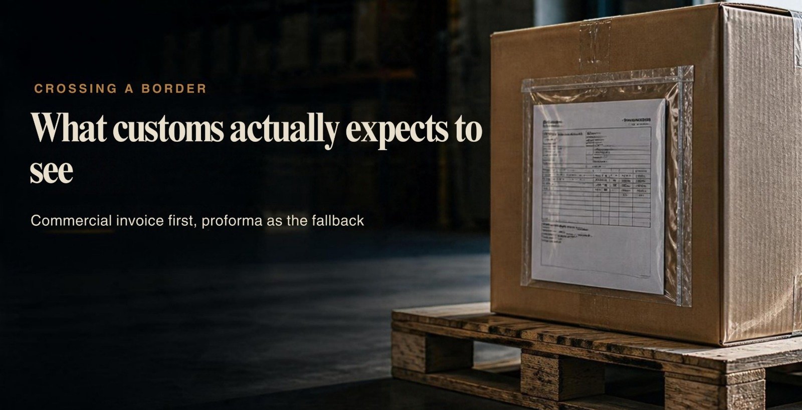 A proforma invoice for customs: commercial invoice first, proforma as the fallback