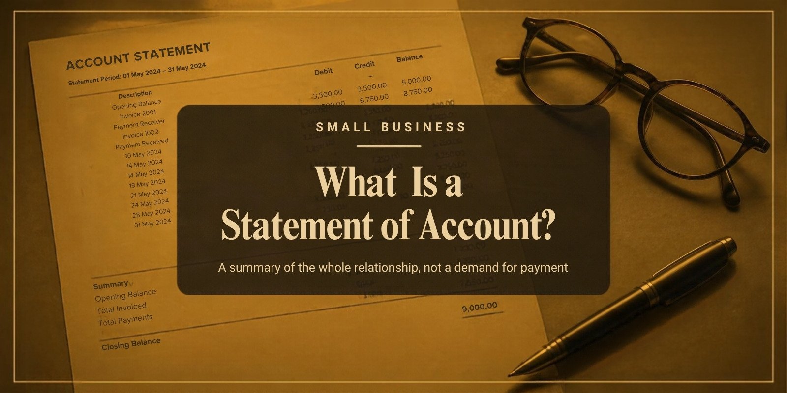 What is a statement of account: a summary of transactions, not a demand for payment