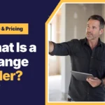 What is a change order, shown by a contractor discussing a change to the work with a client on site