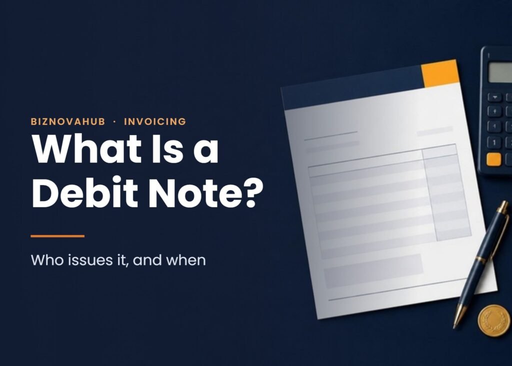 What is a debit note: a document that increases the amount owed on an invoice already issued