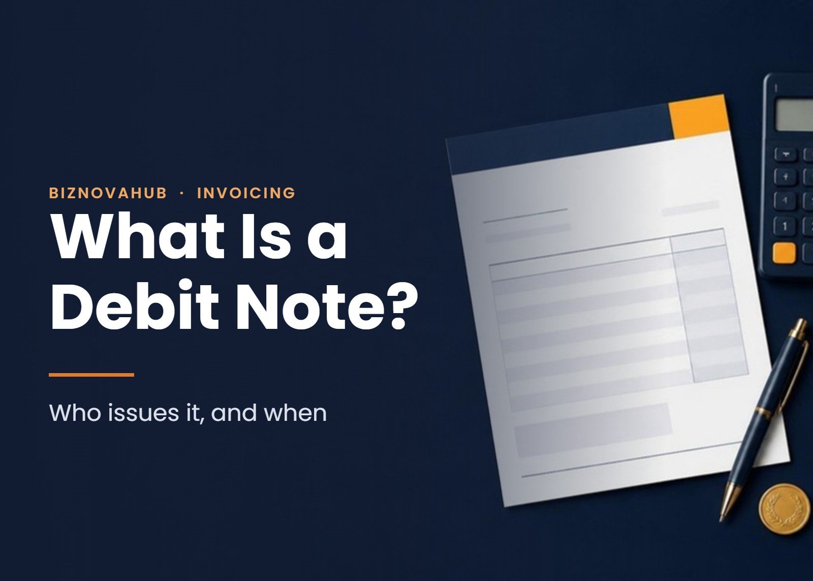 What is a debit note: a document that increases the amount owed on an invoice already issued