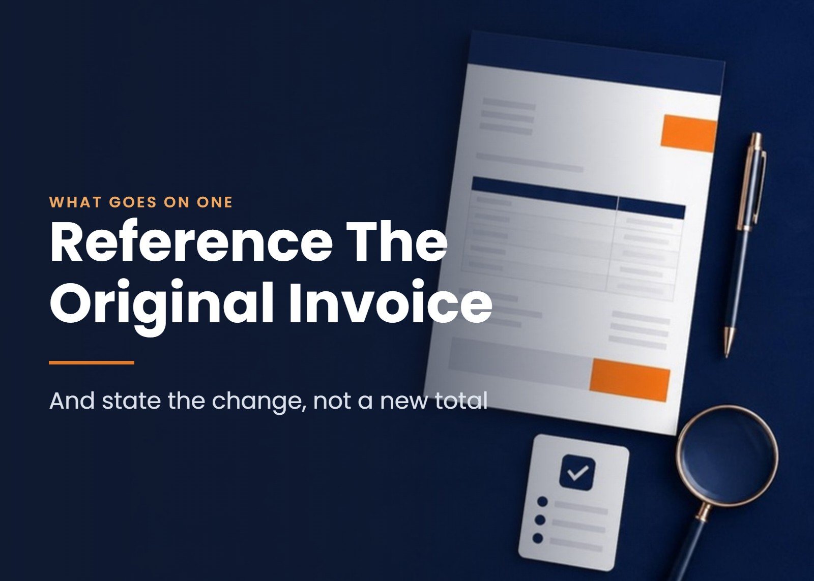 What to put on a debit note: reference the original invoice and state the change